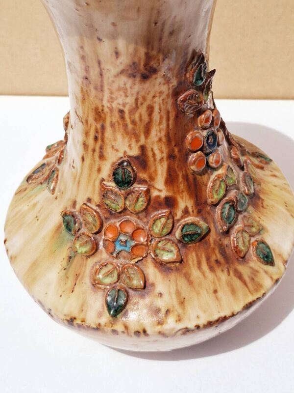 Vase en céramique style La Roue Vallauris, 1970