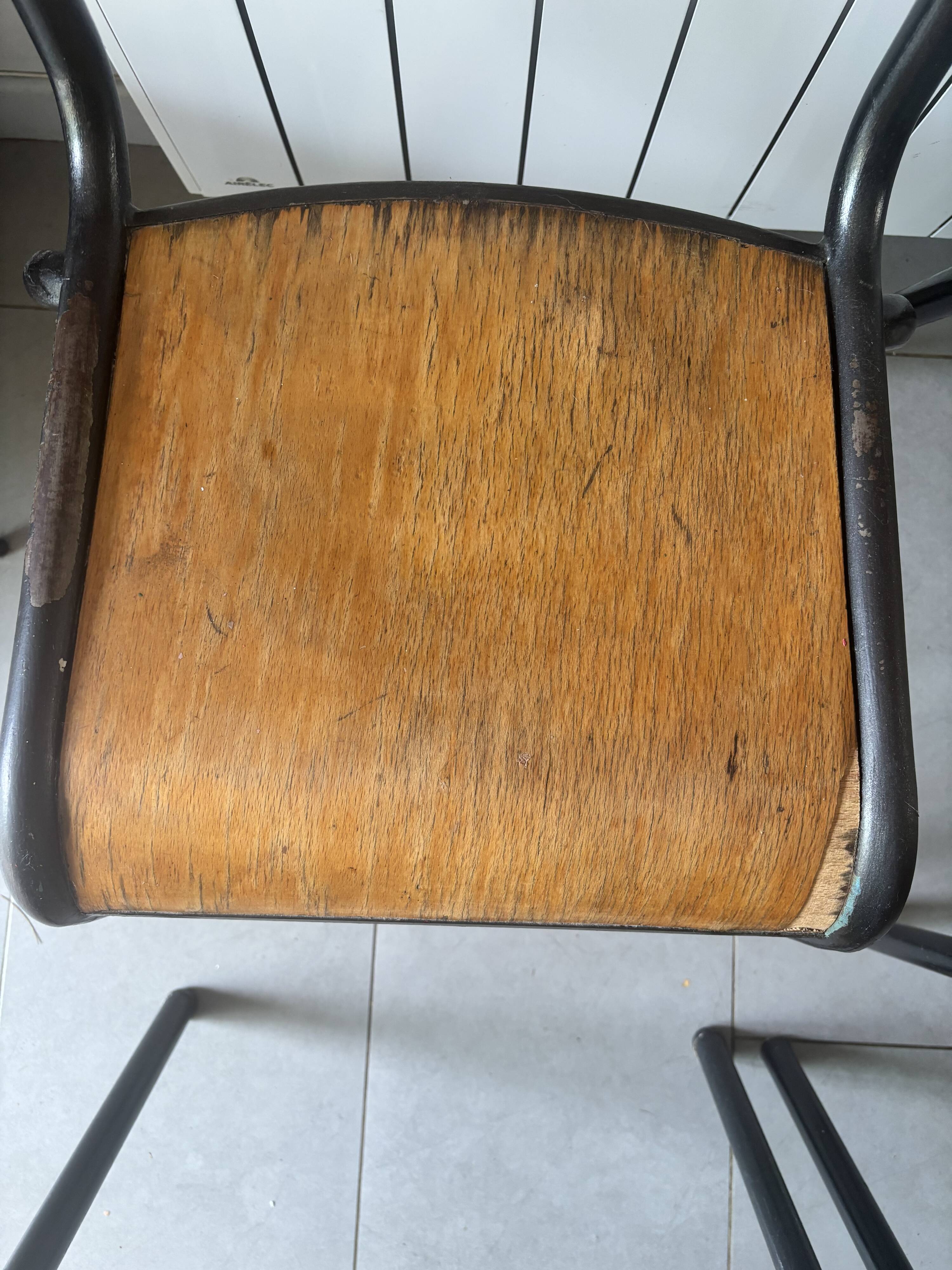 Set of 4 authentic vintage MULLCA school chairs