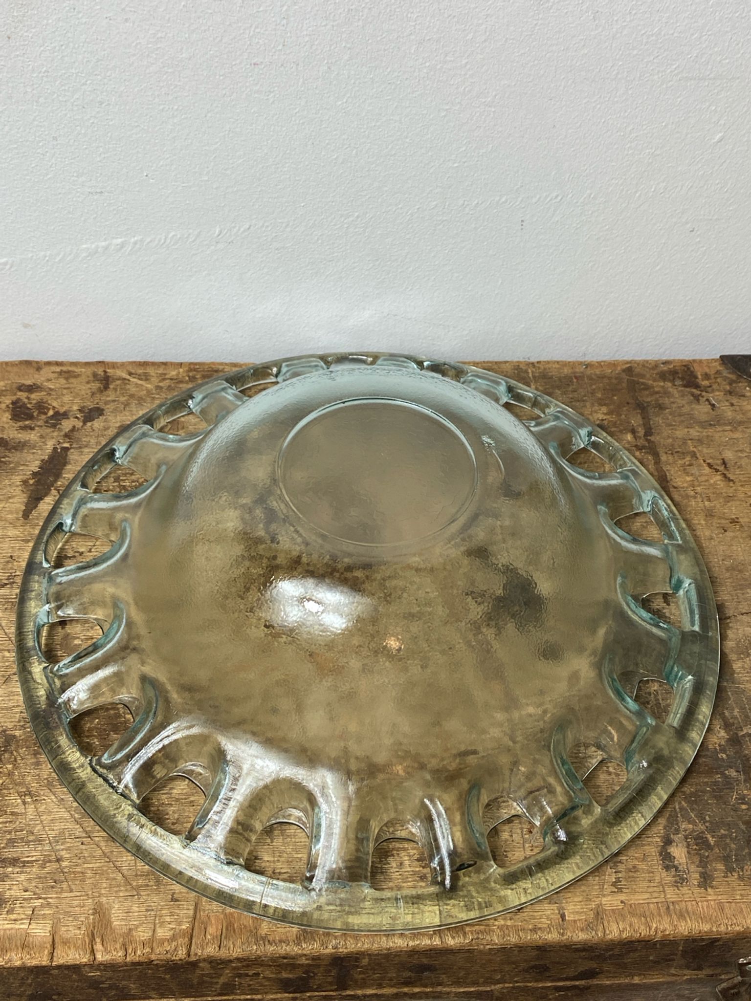 Blown glass salad bowl