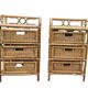 2 commodes chevets bambou et rotin vintage des années 1970