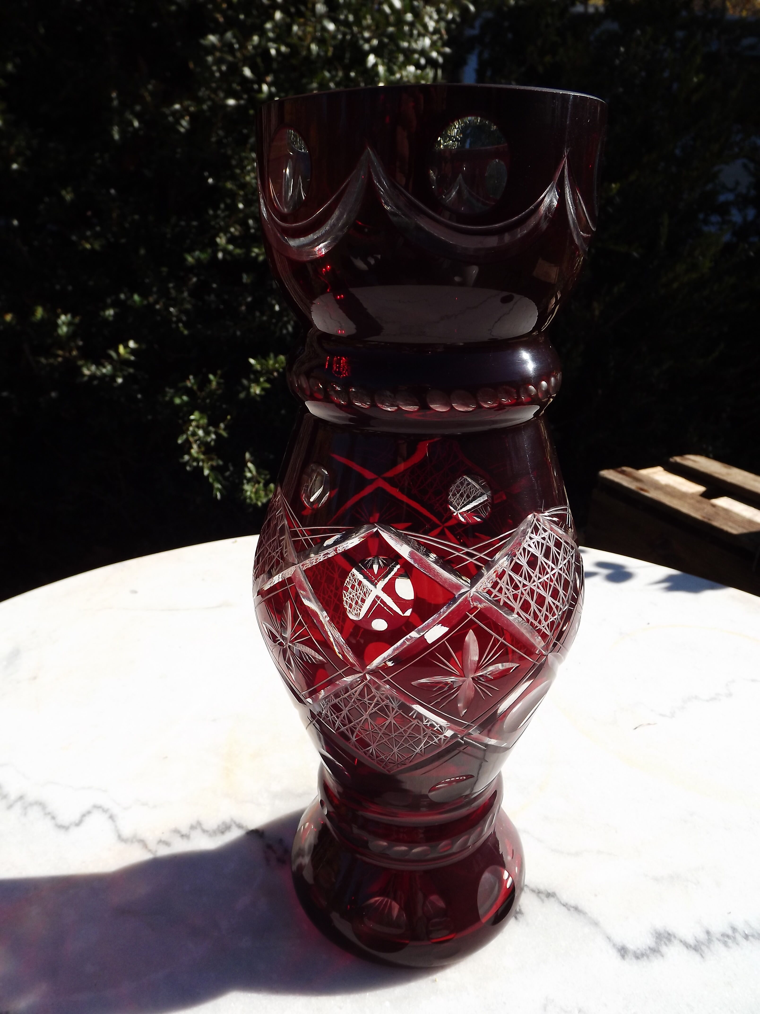 Bohemian crystal vase