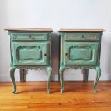 Pair of patinated bedside tables