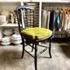 Napoleon III chair in black wood and straw