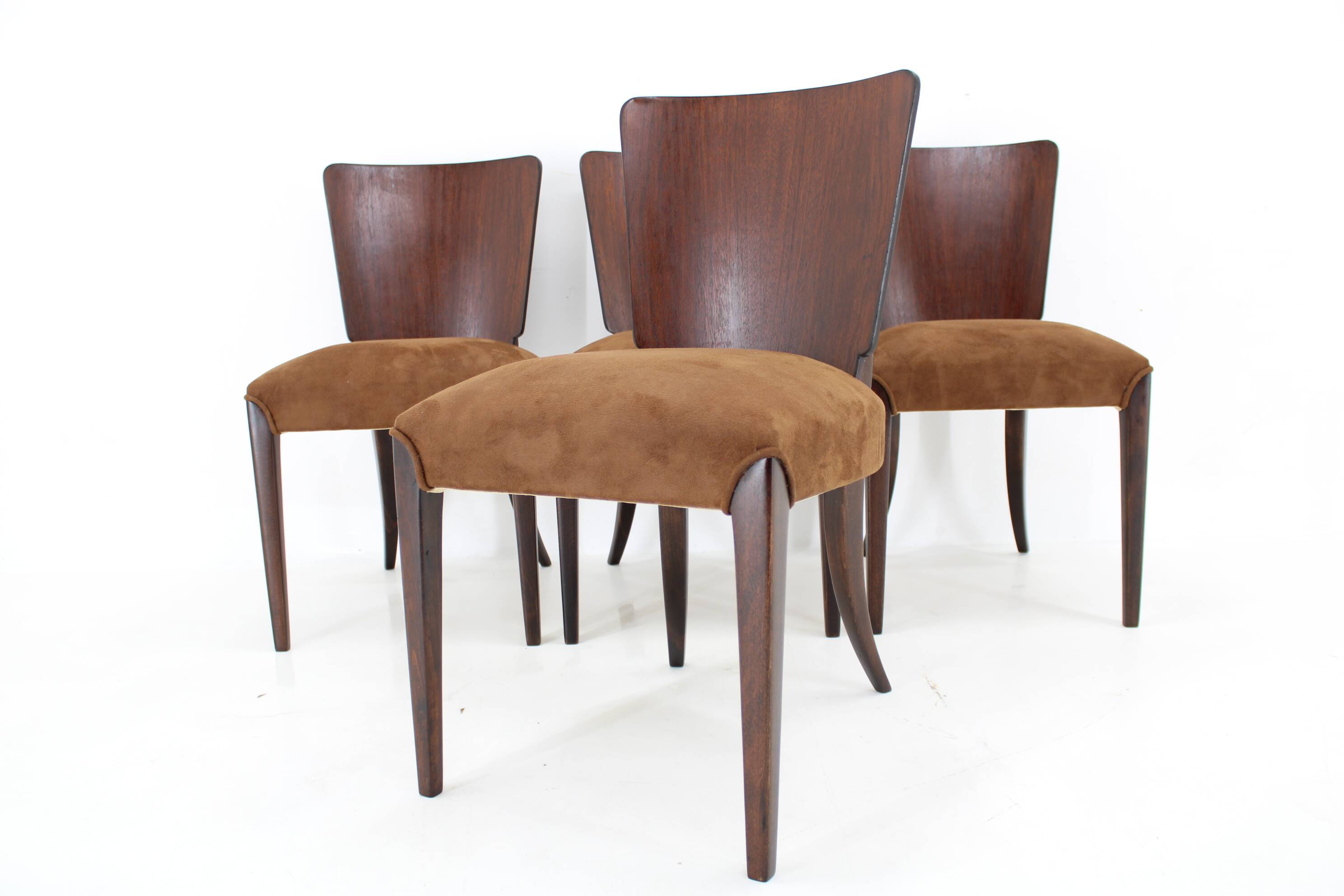 1950s  Jindrich Halabala Restored Dining Chairs H-214 for UP Závody, Set of 4