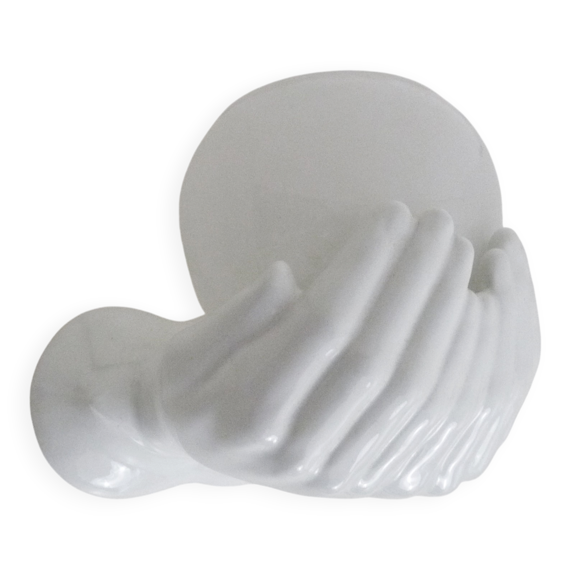 Ceramic pair of hands wall light from the 1970s.