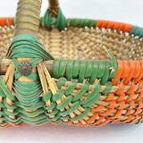 Rattan blade basket, circa 50-70