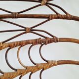 Antique peacock rattan headboard