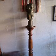 Vintage turned wooden column selette pedestal