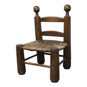 Chaise enfant 1960 chêne - osier