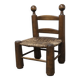 Brutalist children's chair by Charles Doudouyt 1960 oak and wicker