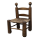 Brutalist children's chair by Charles Doudouyt 1960 oak and wicker