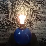 Lampe boulle en verre 1980