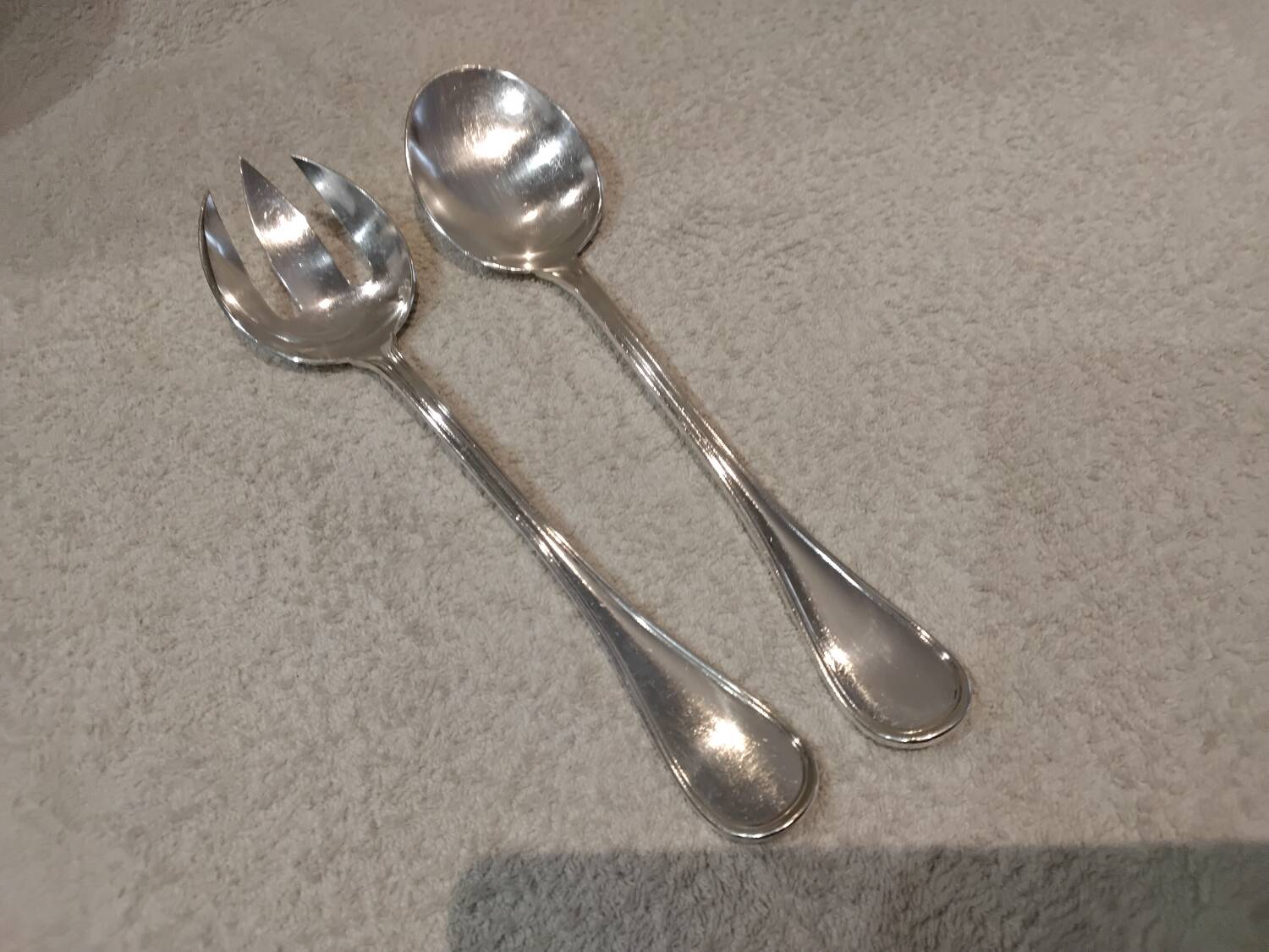 2-piece silver-plated salad serving set by Christofle Albi