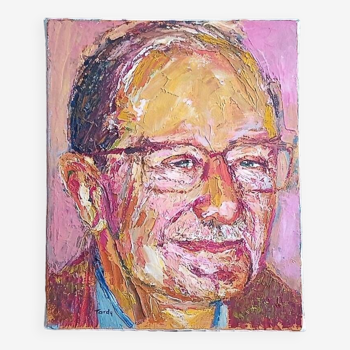 Yvon Tardy (1928-2010) - huile sur toile - 27 x 22 cm - portrait