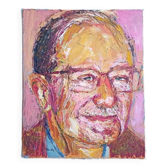 Yvon Tardy (1928-2010) - huile sur toile - 27 x 22 cm - portrait
