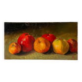 Authentic still life with apples circa 1959, oil painting