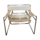 Wassily chair in white leather with chrome base