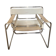 Wassily chair in white leather with chrome base