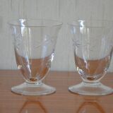 Set of 6 wine glasses with stylized branch motif
