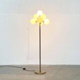 German brass floor lamp in Space Age style from the mid-century by Kaiser Leuchten, 1960s.