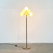 German brass floor lamp in Space Age style from the mid-century by Kaiser Leuchten, 1960s.