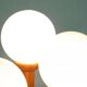 Bohemian glass ball table lamp from the 70s, wood & glass