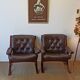 Norwegian Easy Chairs in Leather by Jon Hjortdal, Velledalen. Set of 2.