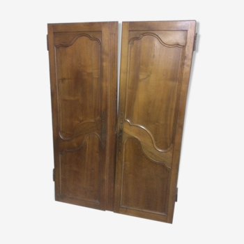 pair of old walnut cupboard door