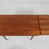 Midcentury rectangular extendable dining table in teak by Johannes Andersen for Uldum 1960s