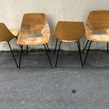 Tonneau chair by Pierre Guariche for Steiner - set of 4 pieces