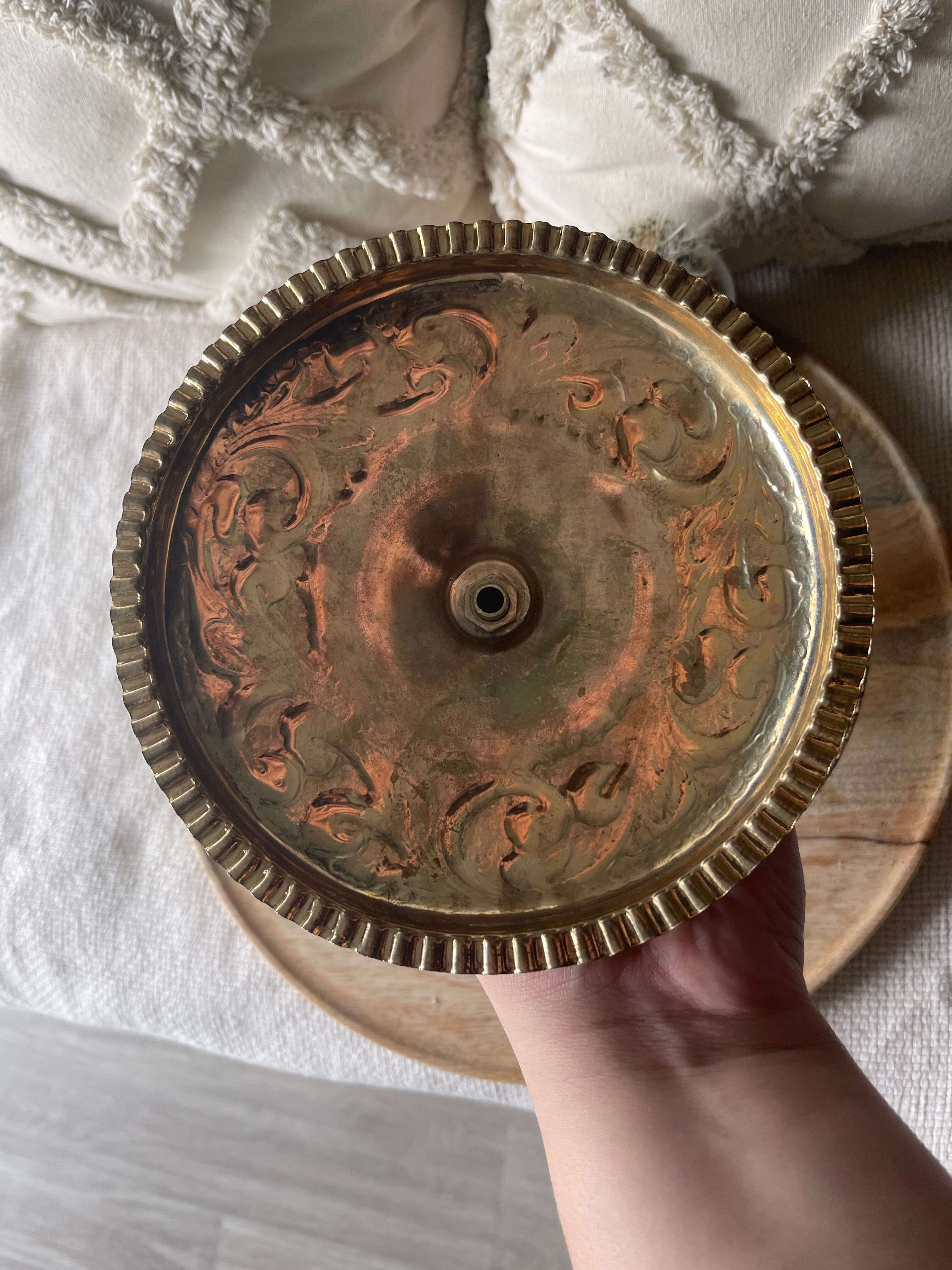 Old brass incense burner or brass can