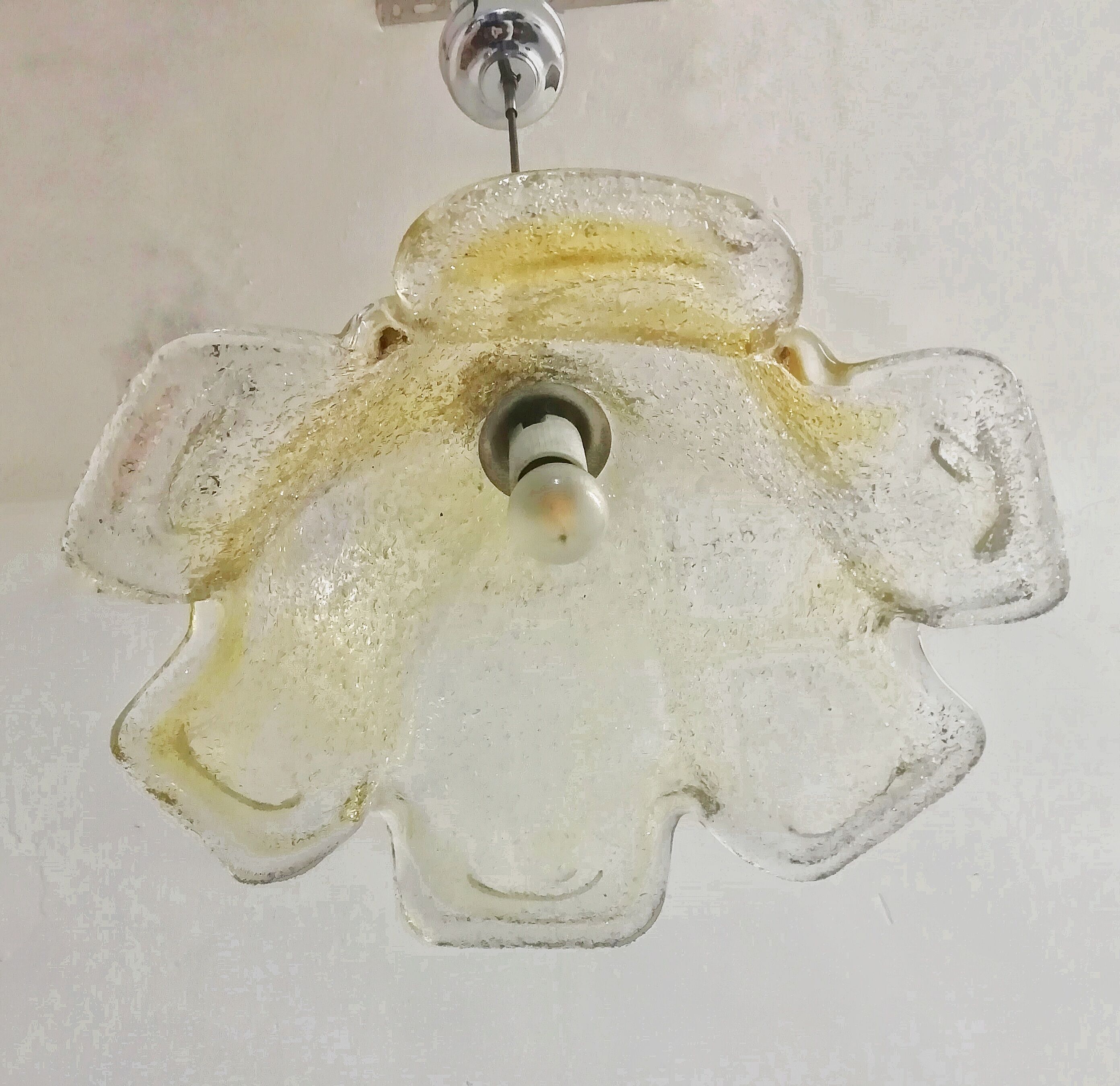 Danish ceiling lamp of the Omi house with Murano glass tulip