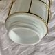 Vintage pendant light in gold metal and white opaline