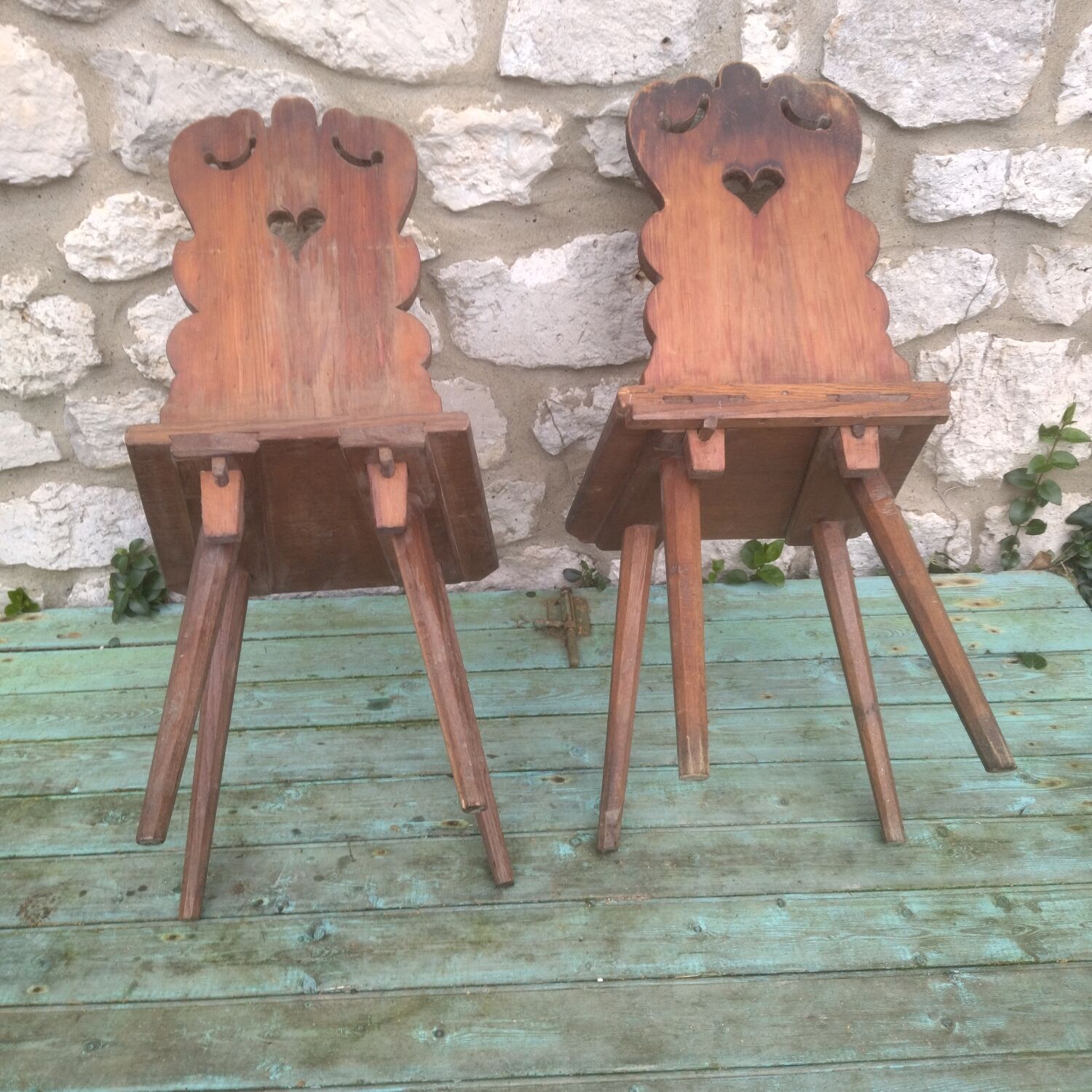 Pair of chairs brutalist stepladder