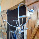 Chrome Metal Wall Coat Rack with Turnstile