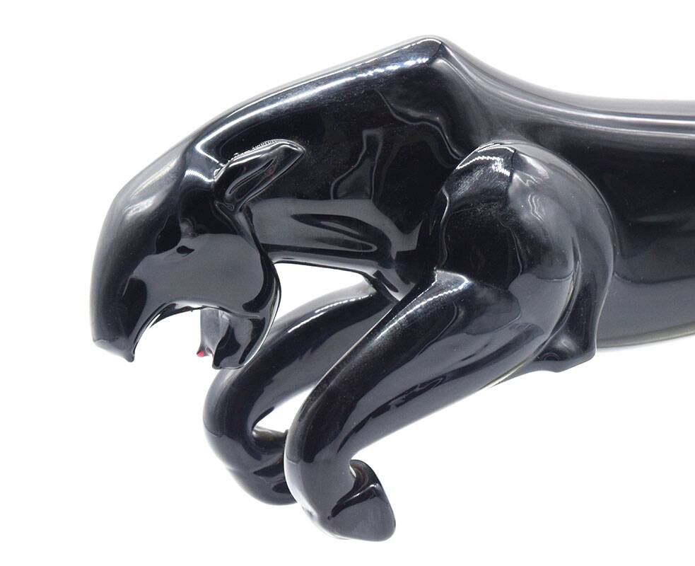 Large Deco sculpture of a panther in Murano glass, 1940s