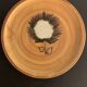 5 plates flat sunflower, Poterie de la Colombe, Vallauris style, 1970
