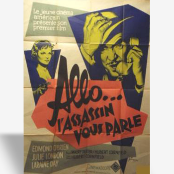 Affiche originale de cinéma "Allo, l'assassin vous parle", 1959