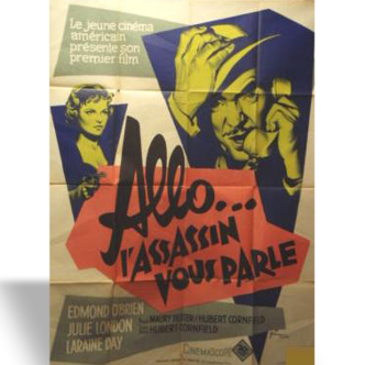 Affiche originale de cinéma "Allo, l'assassin vous parle", 1959