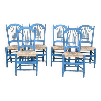 6 straw chairs