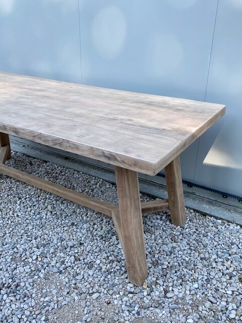 Farmhouse table walnut stripped 200 cm