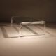 Rectangular Lucite & Brass Coffee Table | Europe 1970s