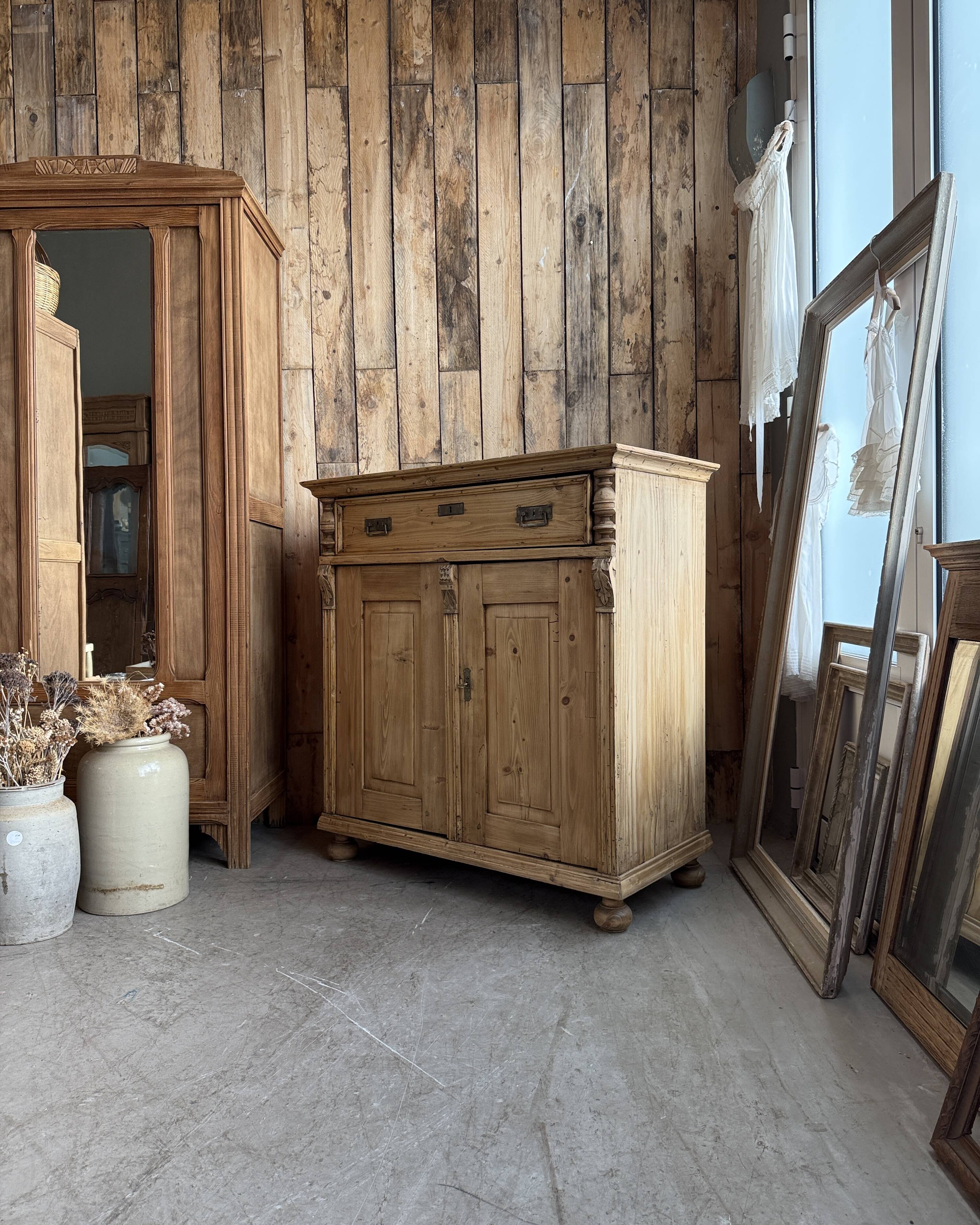 Antique solid pine sideboard