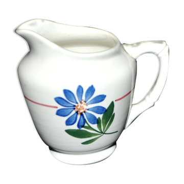 Pot à lait, crémier en faïence de Sarreguemines, décor au pochoir, 1920