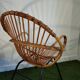 Vintage basket chair in rattan and metal – 1950s/60s