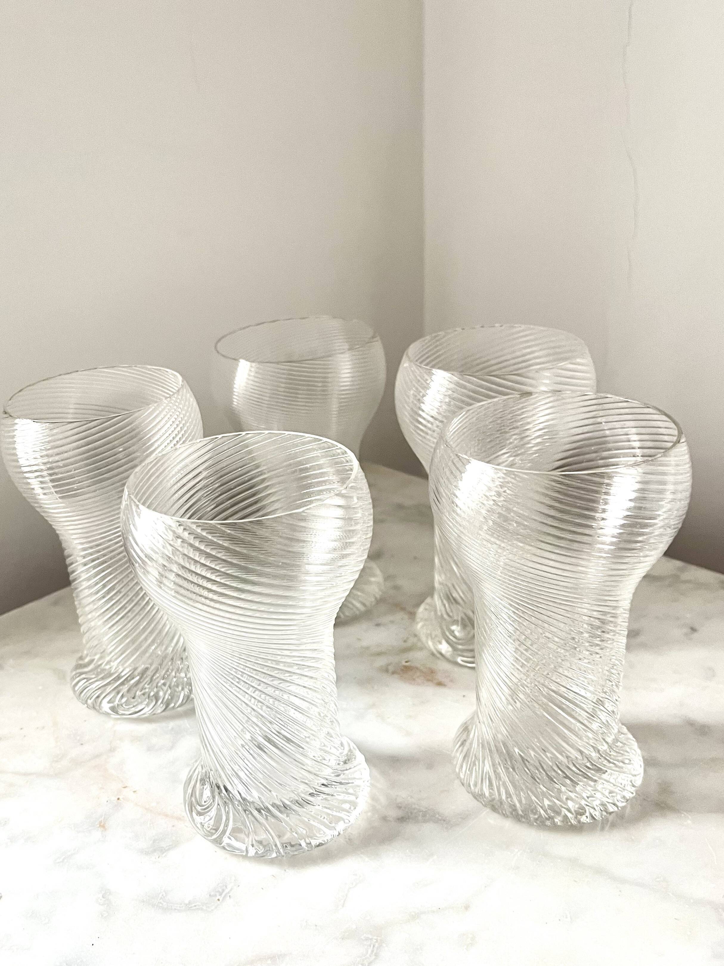 Lot de 5 verres vintage Rosenthal « Twist » Studio Line, Allemagne, années 1970