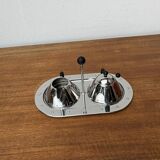 Postmodern Italian plateau for sugar and milk by Michael Graves for Alessi, 1980s, set of 3.