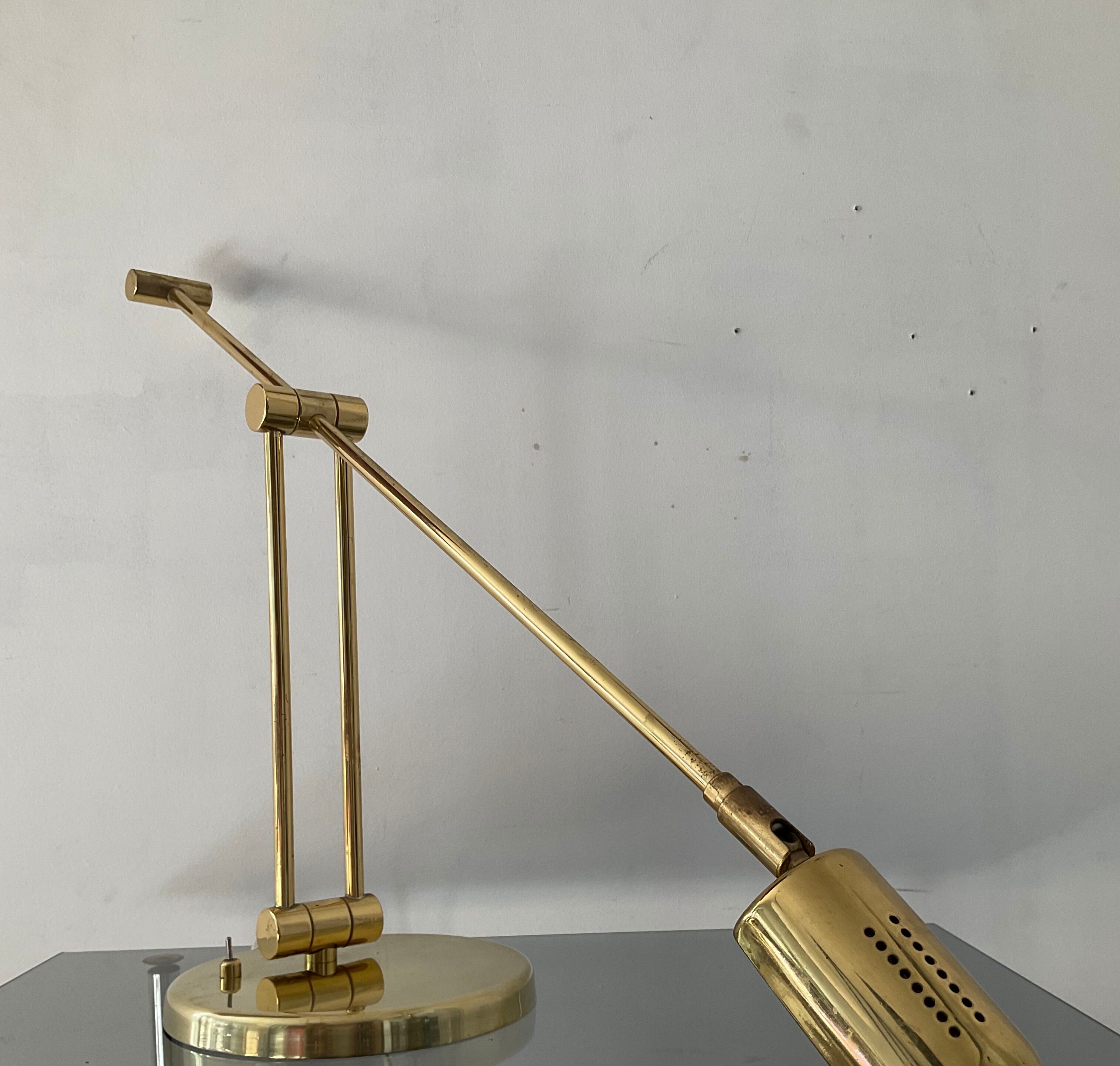 Articulated lamp Deknudt brass, 70s