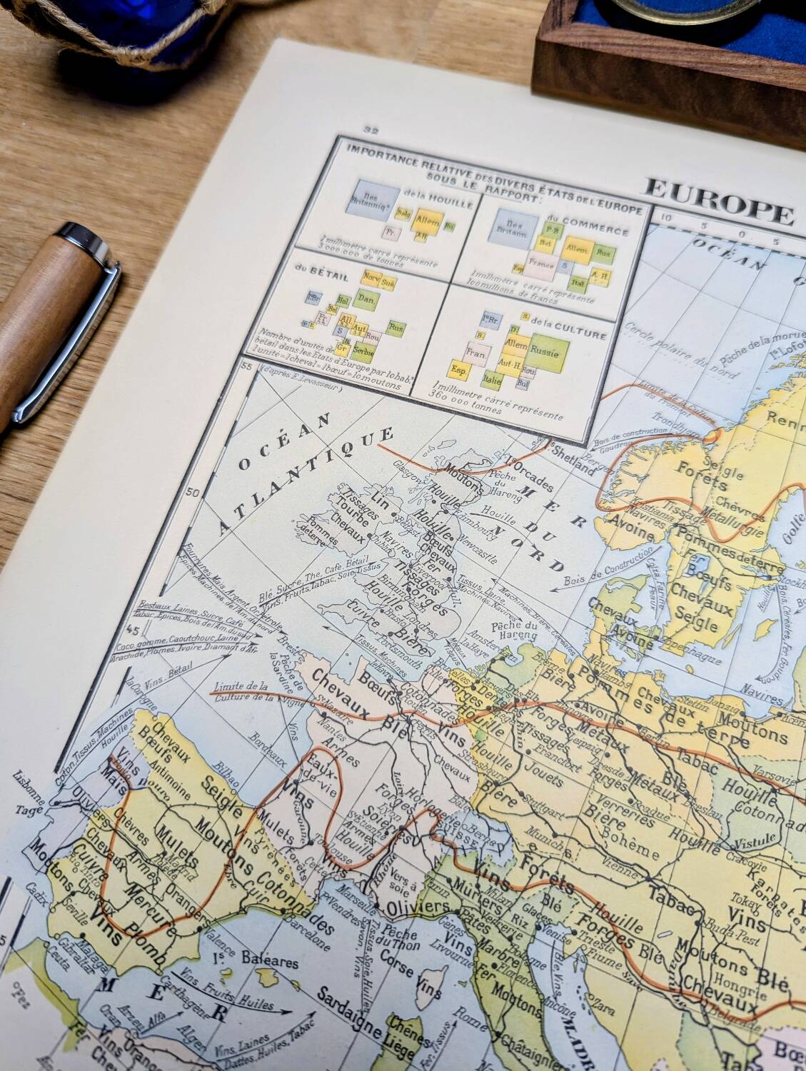 Printed in 1900, map of economic Europe.