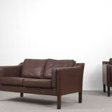 Set of 2 scandinavian leather sofas, 1970ss